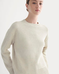 The Cotton Honeycomb Square Crew | Heathered Oat