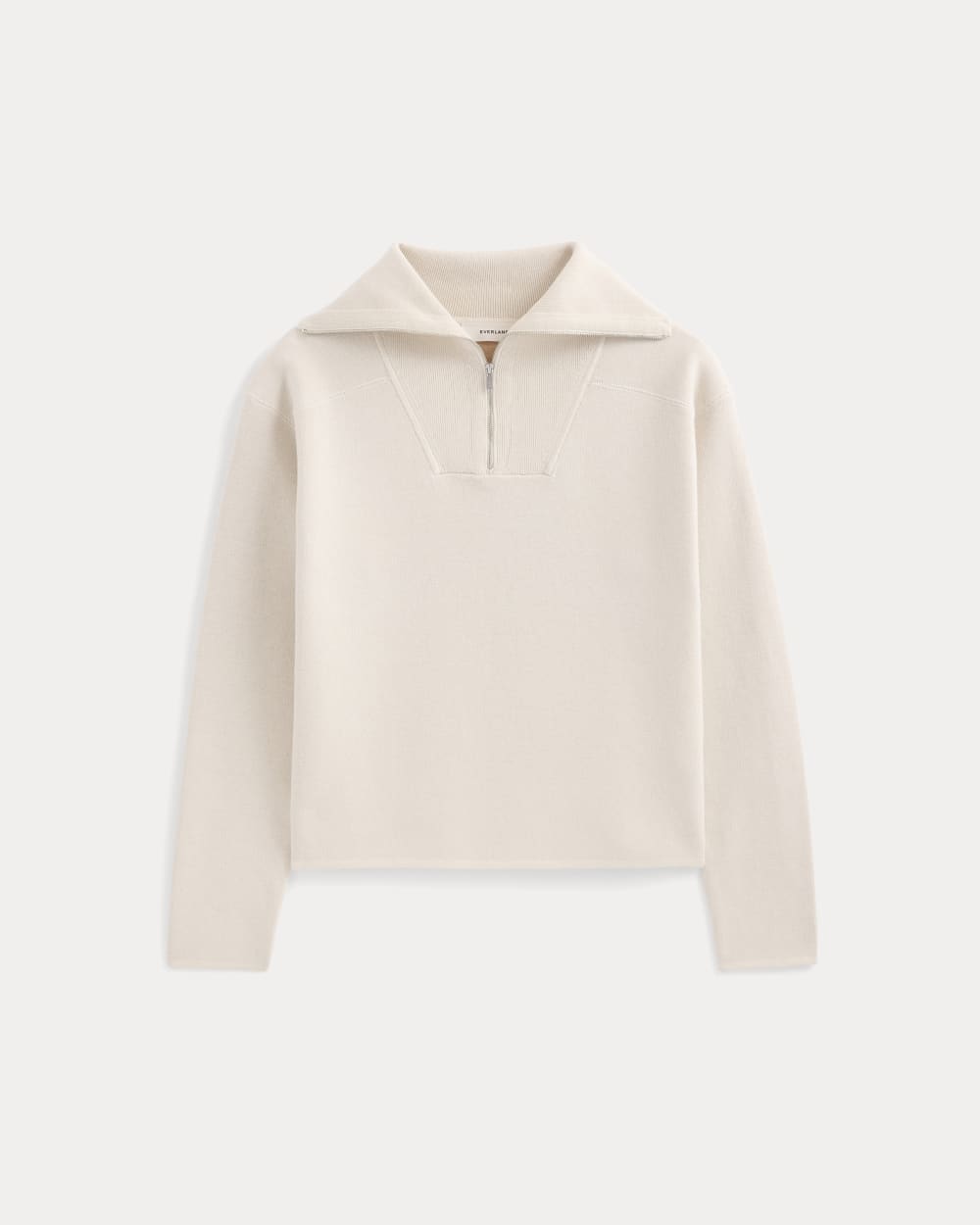 Double Knit Half-Zip in Cotton Merino | Bone/Cream/Sand/Light Camel