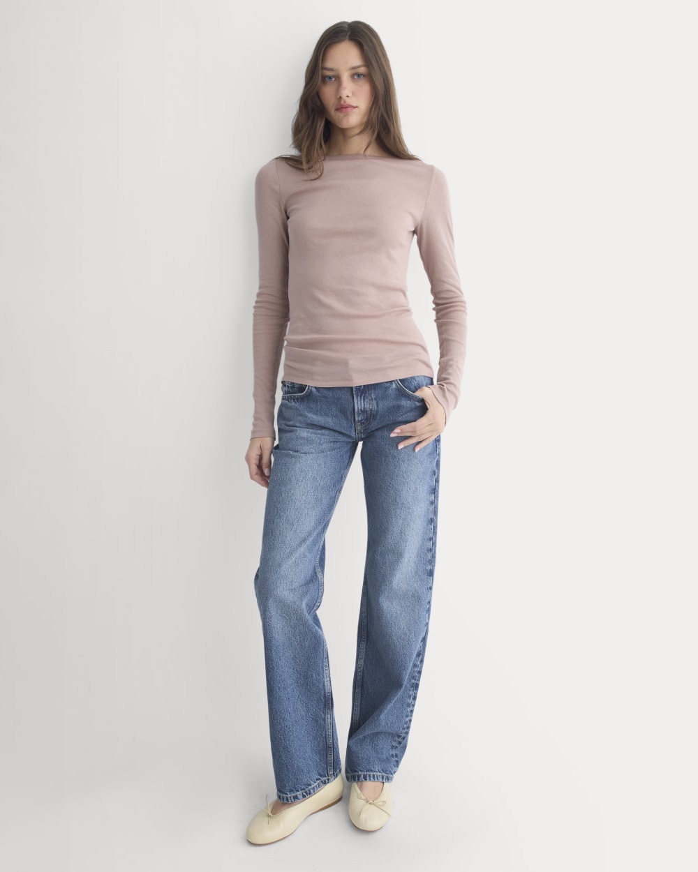 Tissue Boatneck Top | Dusty Rose