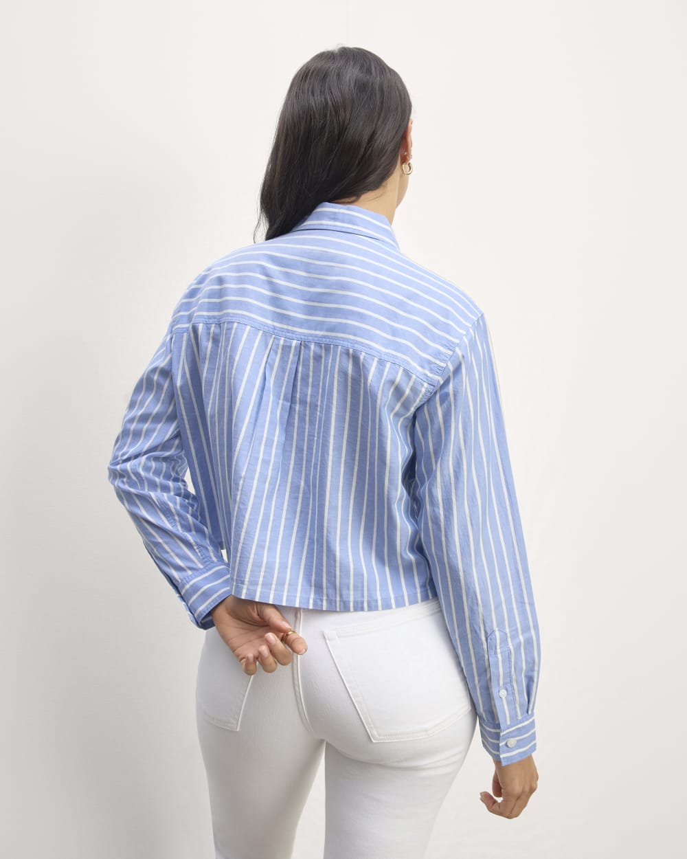 The Way-Short Shirt in Silky Cotton | Mariner Blue / White