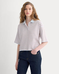 Pique Boxy Polo | Skywriting/Henna/Gardenia