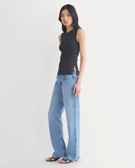 Luxe Rib Side Snap Tank | Black