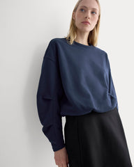 Lightweight Terry Bubble Sweatshirt | Navy