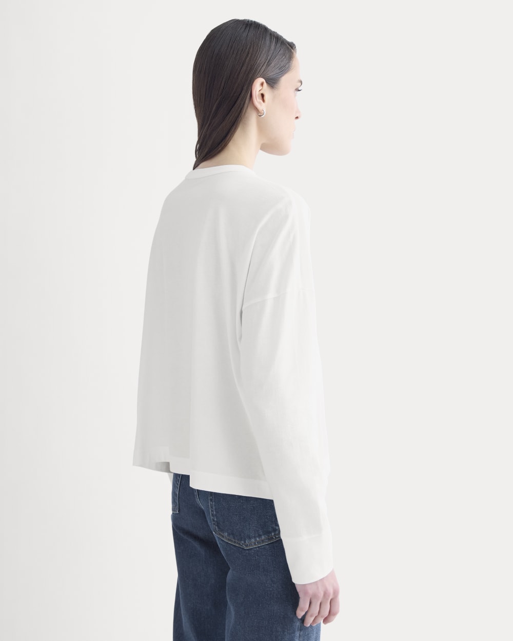 Oversized Boxy Crew in Essential Cotton | White