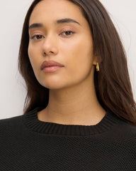 The Cotton Honeycomb Square Crew | Black