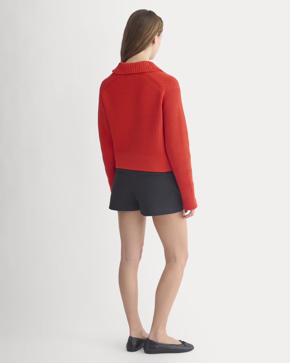Shrunken Cardigan in Everyday Cotton | Fiery Red