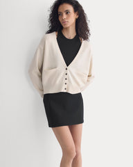 Deep V-Neck Cardigan in Cotton Merino | Canvas