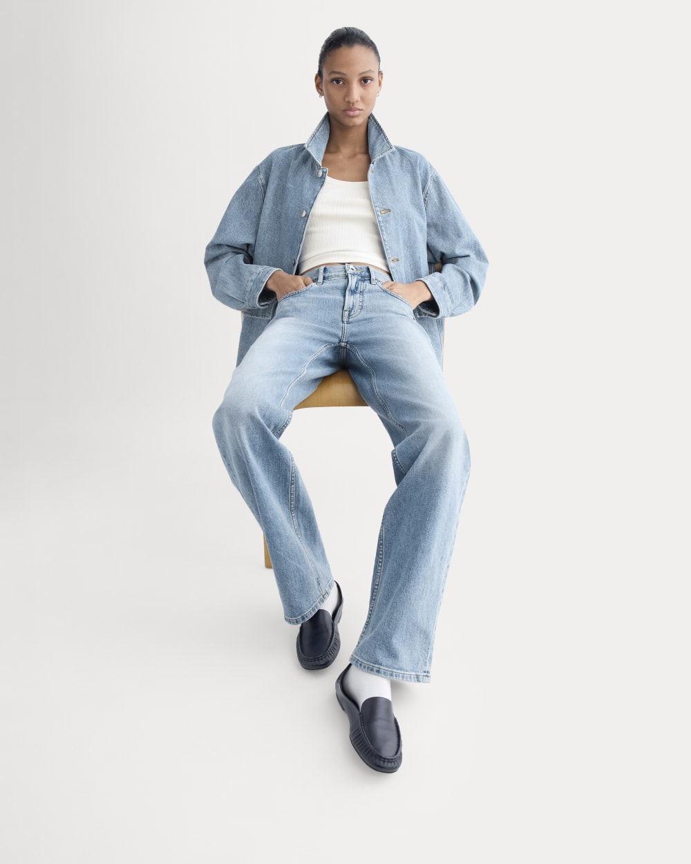 The Column Jean | Vintage Light Indigo | 33" Inseam