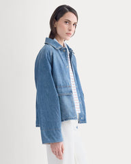 Cropped Denim Jacket | Medium Indigo