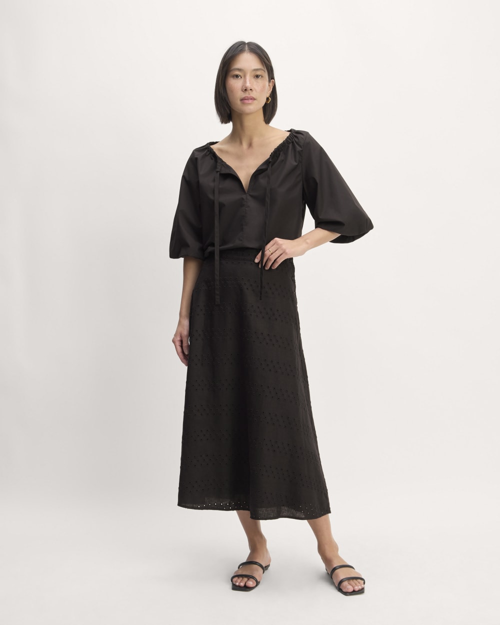 The Supima® Puff-Sleeve Top | Black
