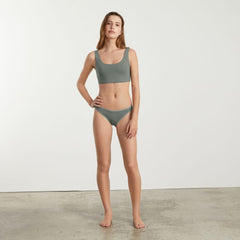 The Cotton Tank Bra | Dark Sage