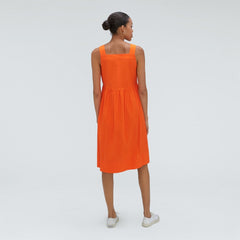 The Seersucker Midi Dress | Bright Orange