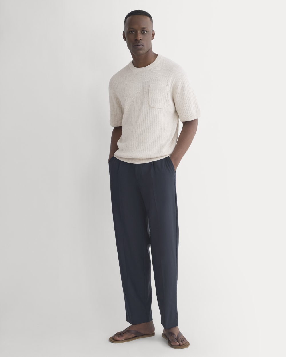 Textured Knit Tee | Heathered Oat