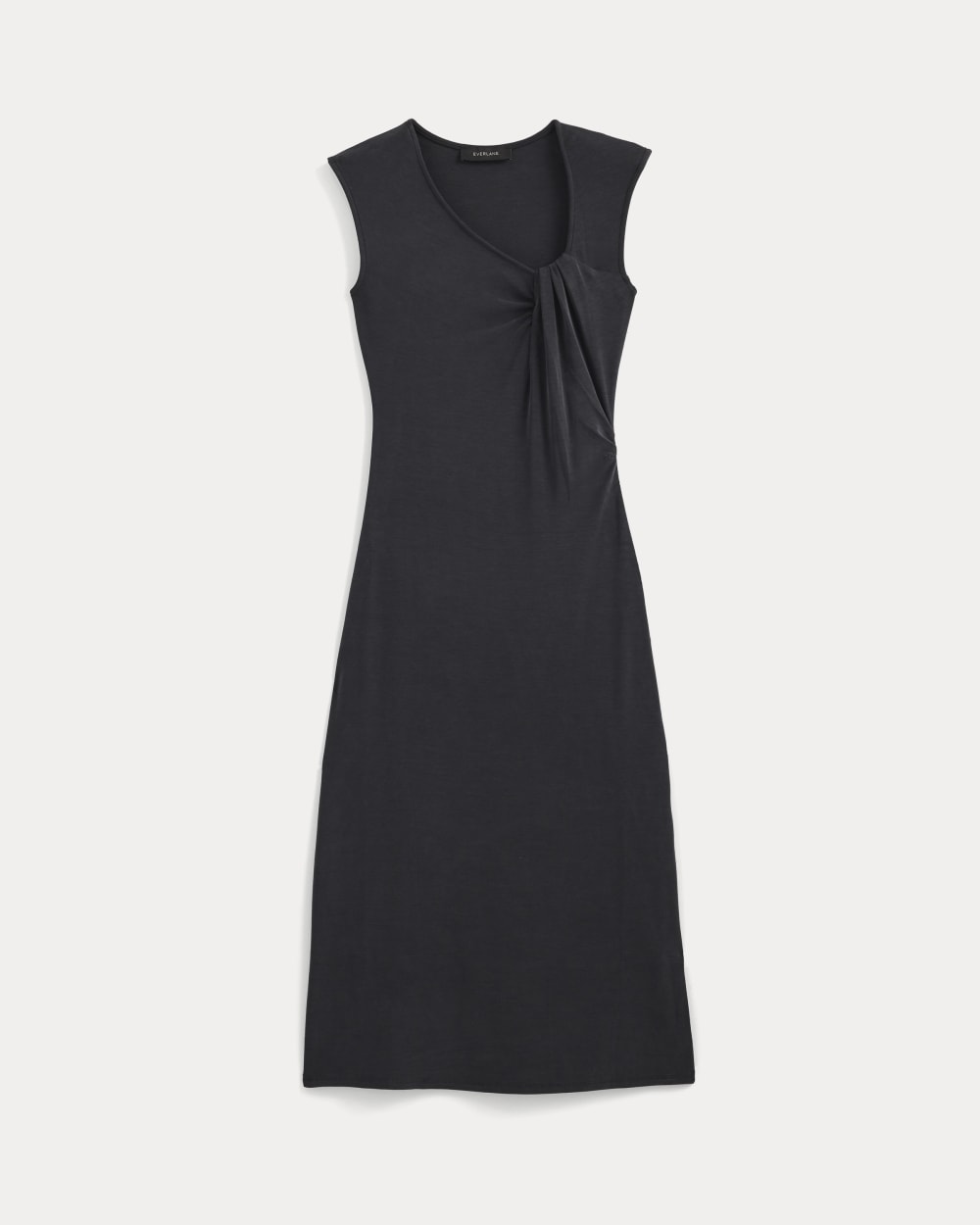 Knit Asymmetrical Midi Dress | Black