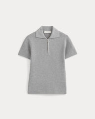 Knit Quarter-Zip Polo | Light Heathered Grey