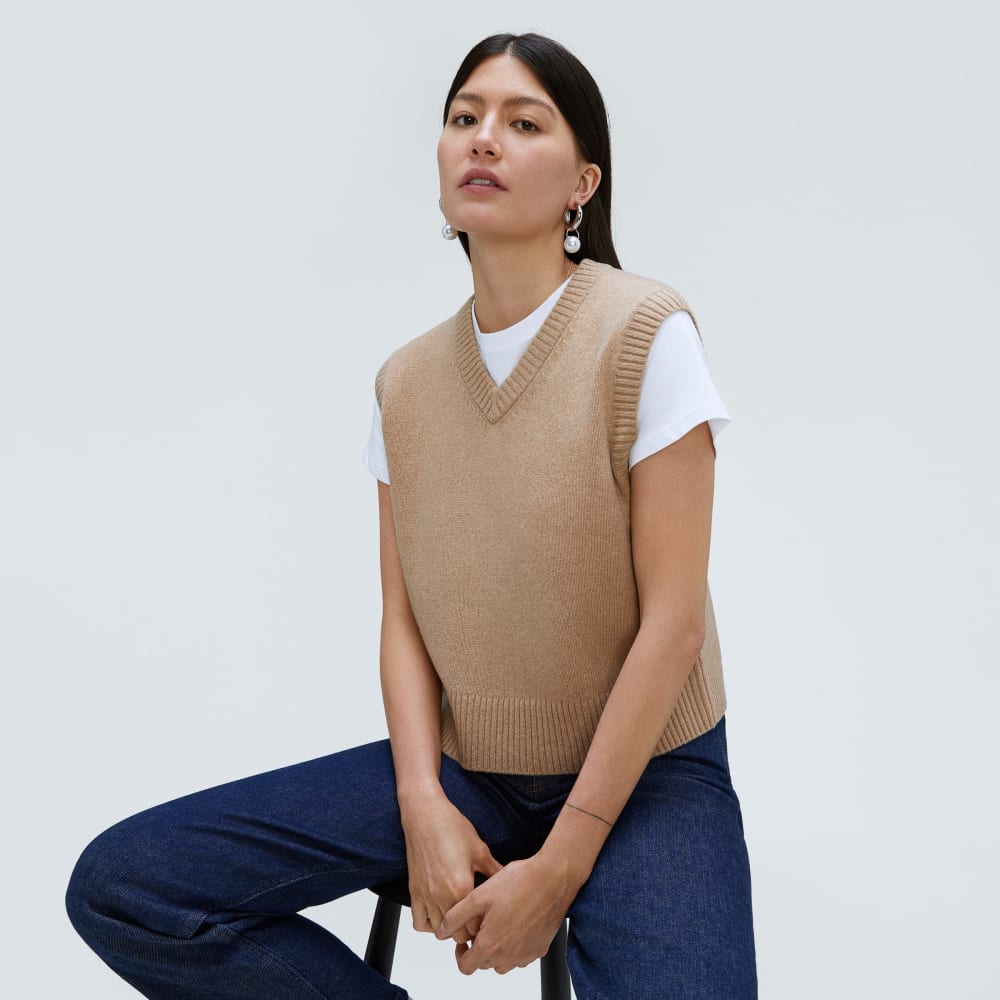 The Cashmere Vest | Light Camel
