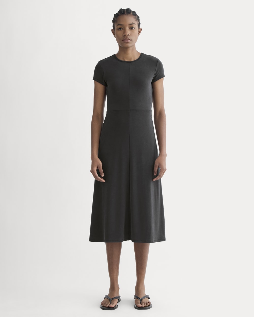 Midi Tee Dress in Butterknit | Black