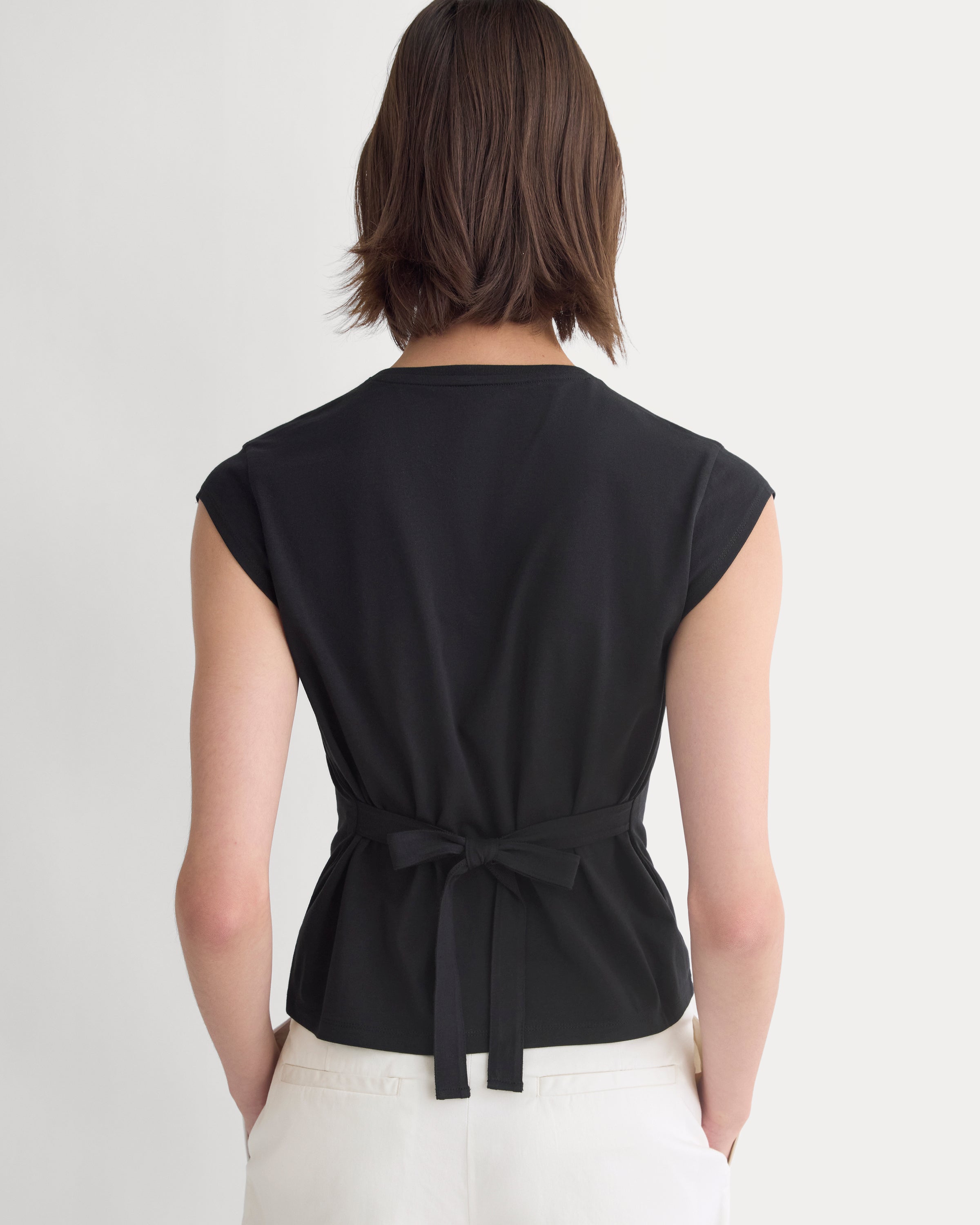 Tie-Back Tee in Organic Cotton | Black