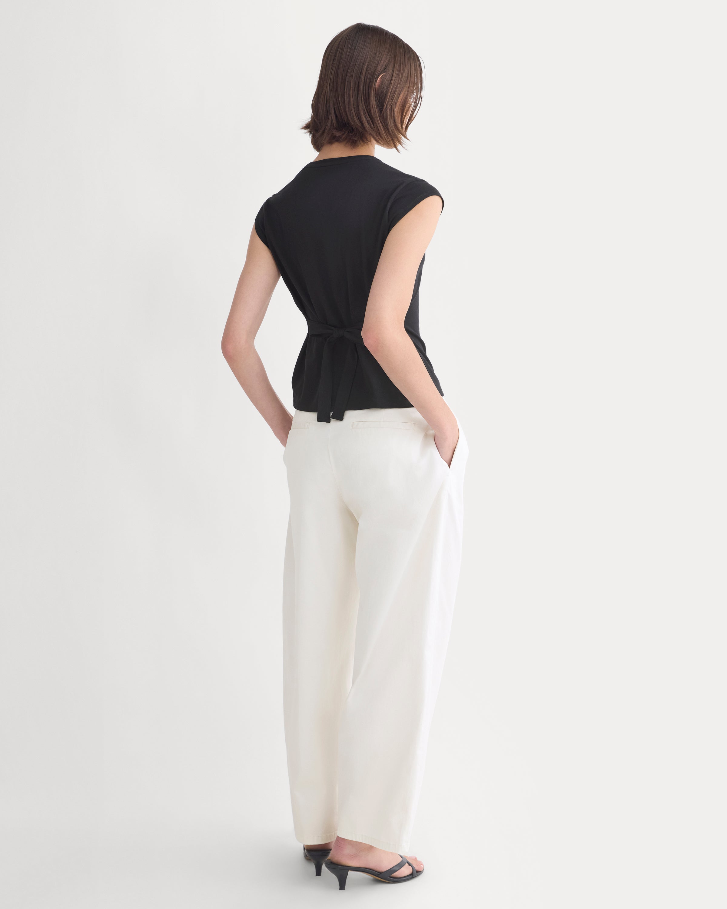 Tie-Back Tee in Organic Cotton | Black