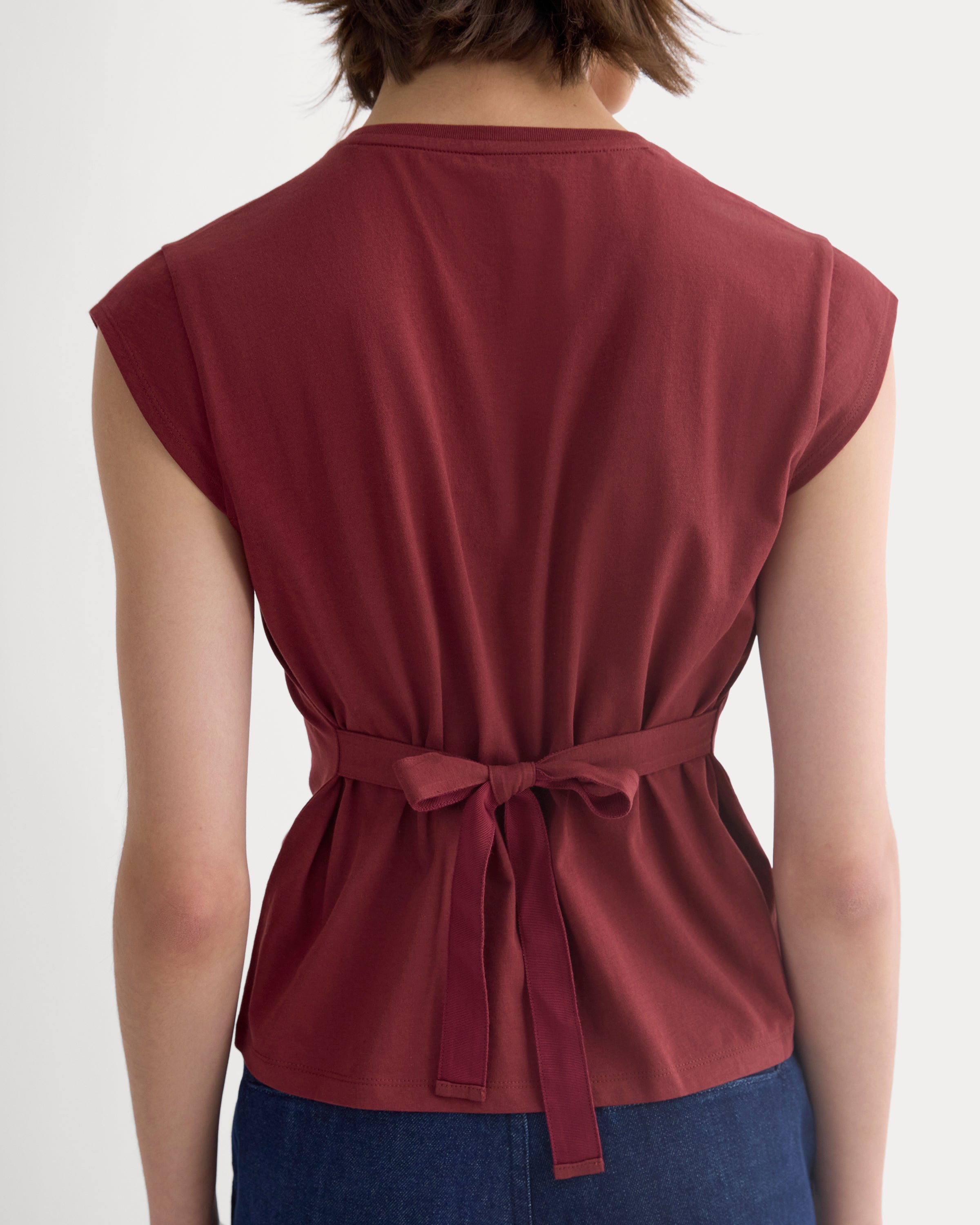 Tie-Back Tee in Organic Cotton | Cabernet
