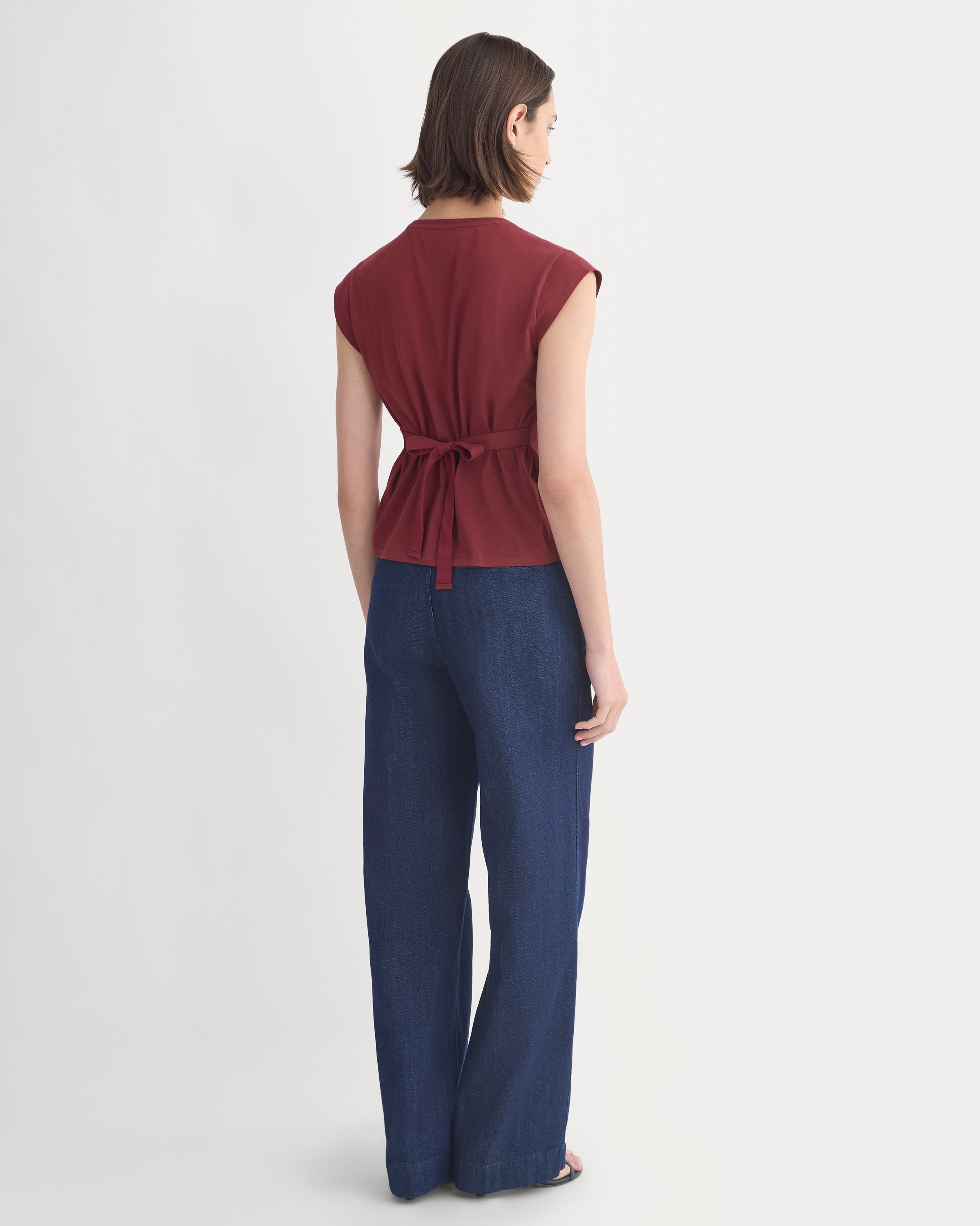 Tie-Back Tee in Organic Cotton | Cabernet