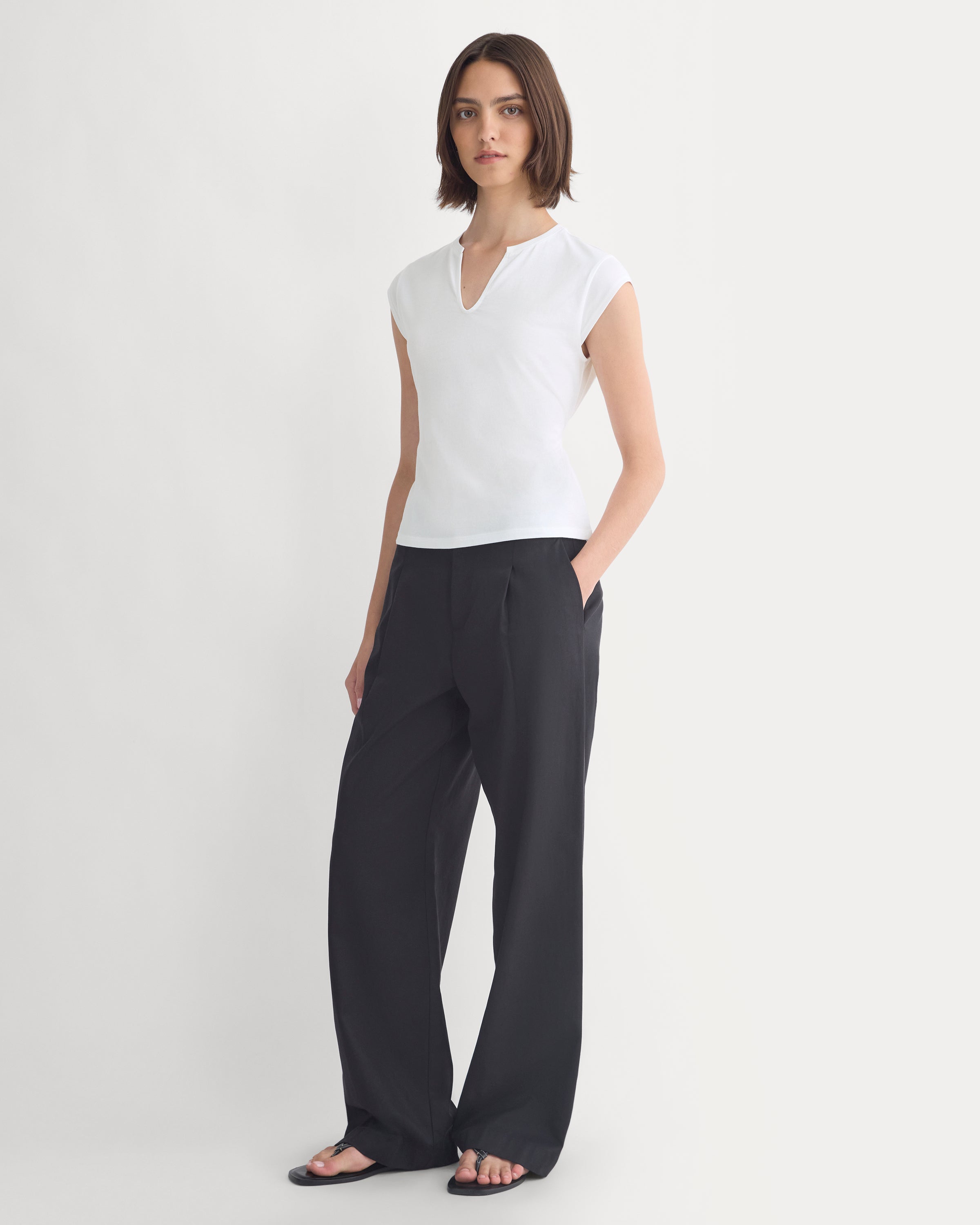 Tie-Back Tee in Organic Cotton | White