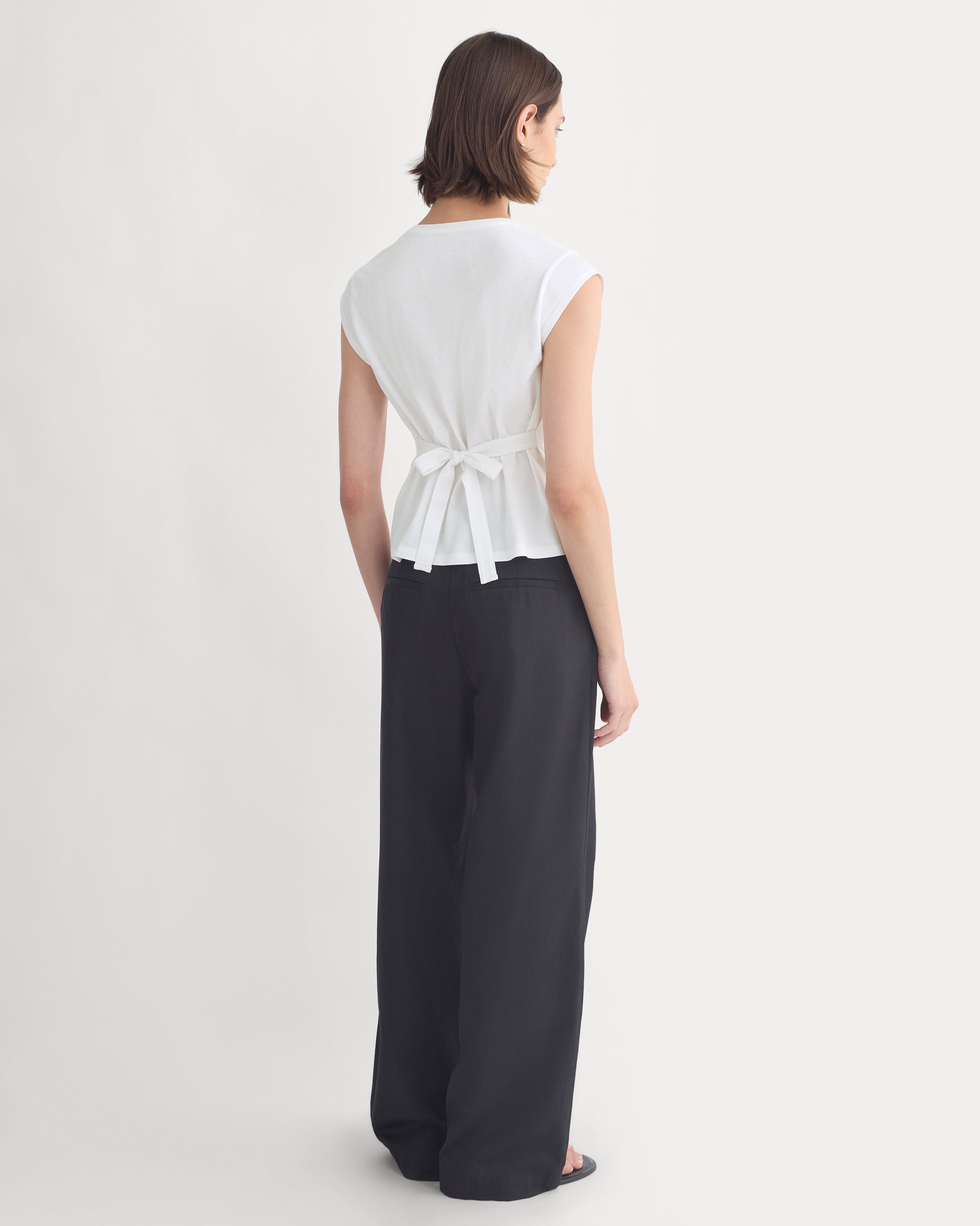 Tie-Back Tee in Organic Cotton | White