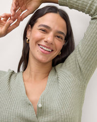 The Cozy Rib Cardigan | Sage Green