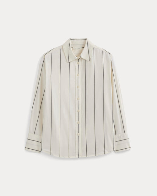 Everyday Shirt in Silky Cotton | Gardenia/Meteorite