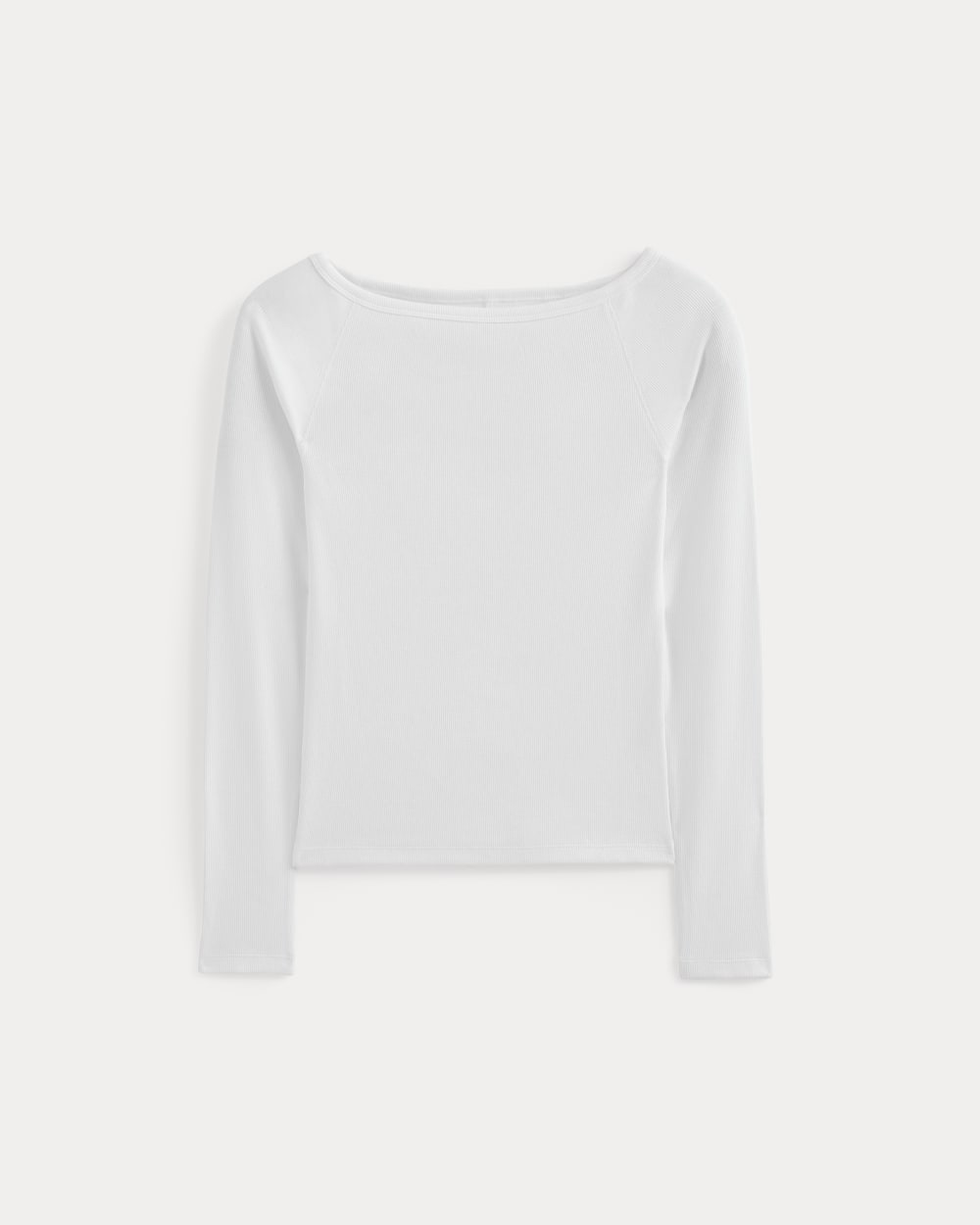 Luxe Rib Boatneck Top | White