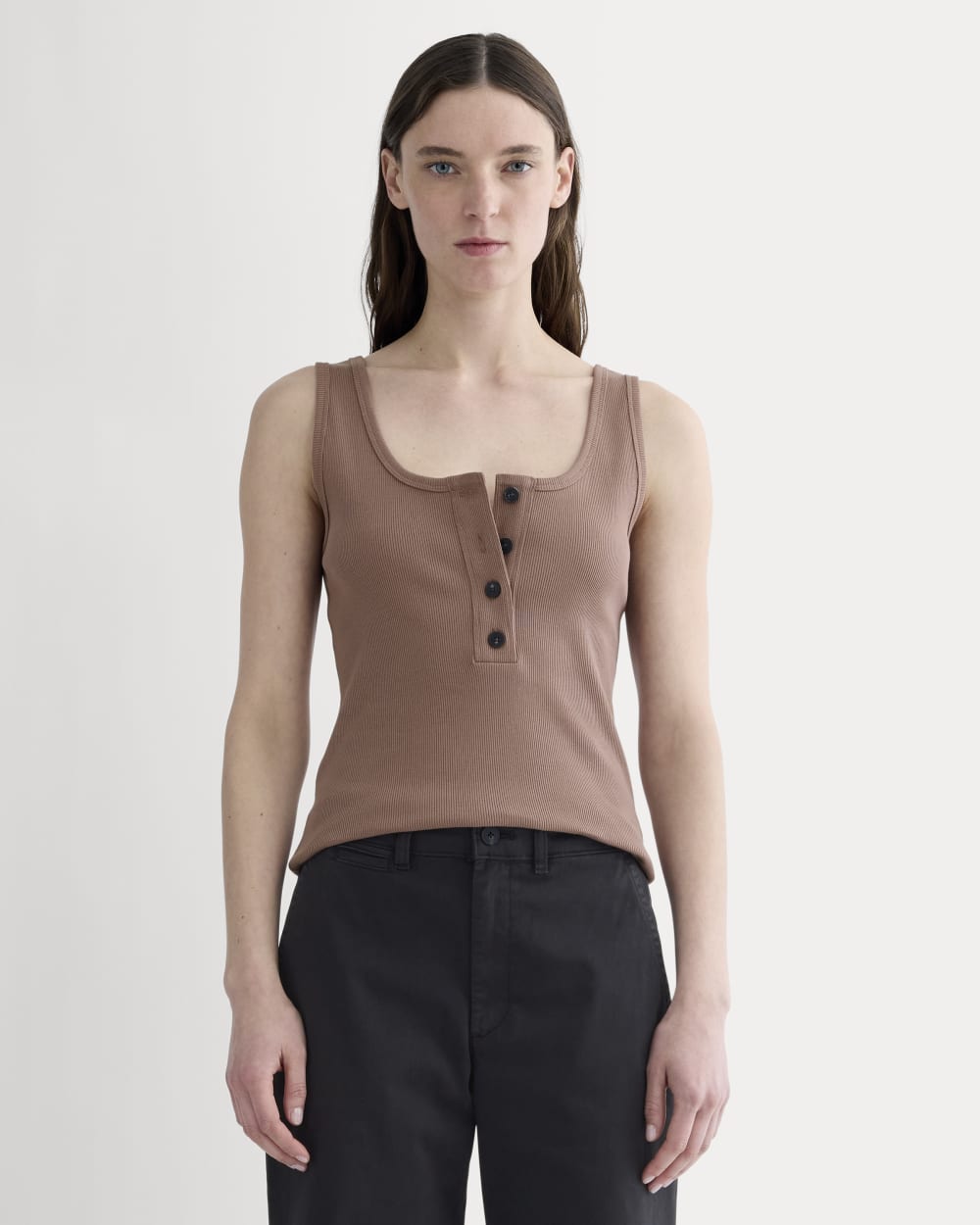 The Selfie Henley Tank | Mocha