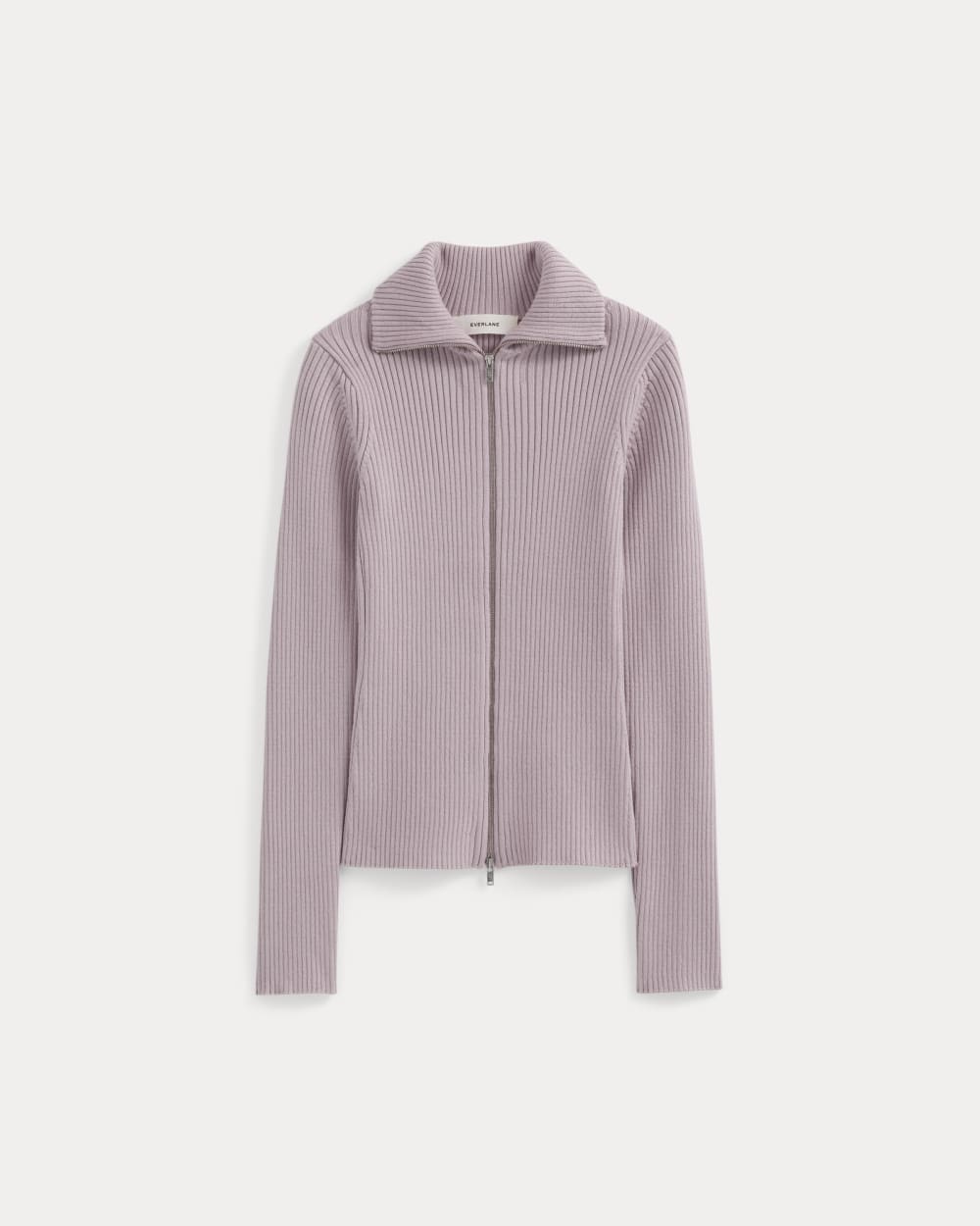 Full-Zip Ribbed Jacket in Everyday Cotton | Burnished Lilac