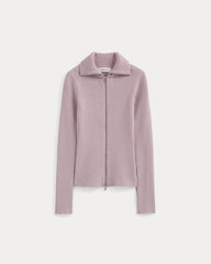 Full-Zip Ribbed Jacket in Everyday Cotton | Burnished Lilac
