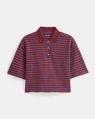 Pique Boxy Polo | Pomegranate/Heather Rose/Estate Blue