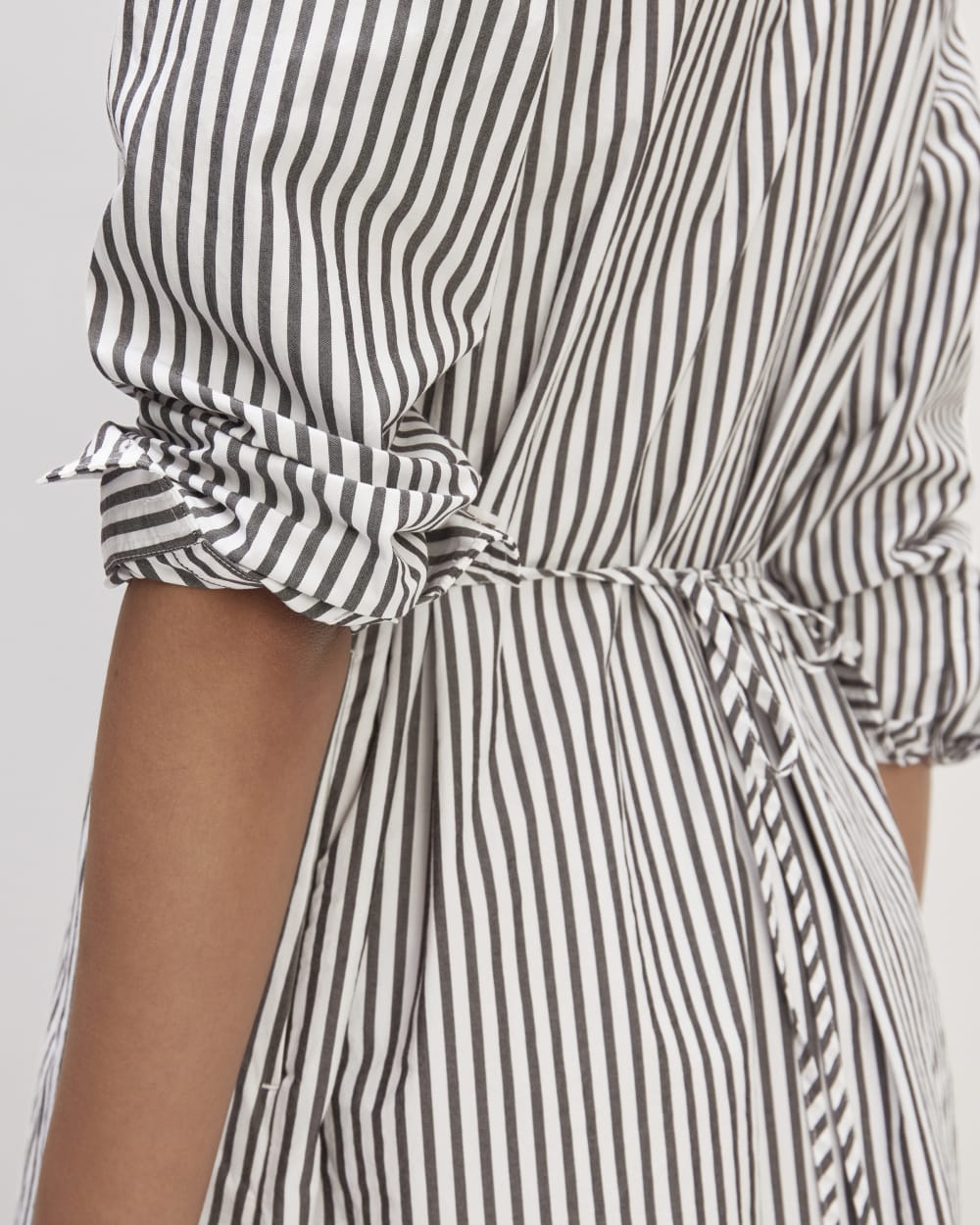 The Supima® Cotton Midi Shirt Dress | Optic White / Black