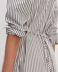 The Supima® Cotton Midi Shirt Dress | Optic White / Black