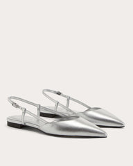 The Studio Slingback Flat | Silver