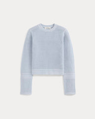 Open Knit Long-Sleeve Crew in Everyday Cotton | Skywriting