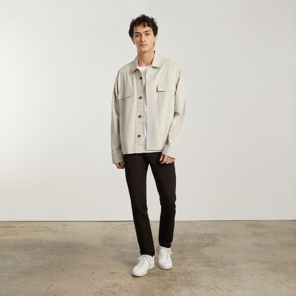 The Everyone Spring Shirt Jacket | Navy Stripe