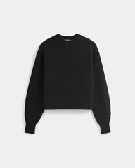 Cropped Ribbed Crew in Everyday Cotton | Black