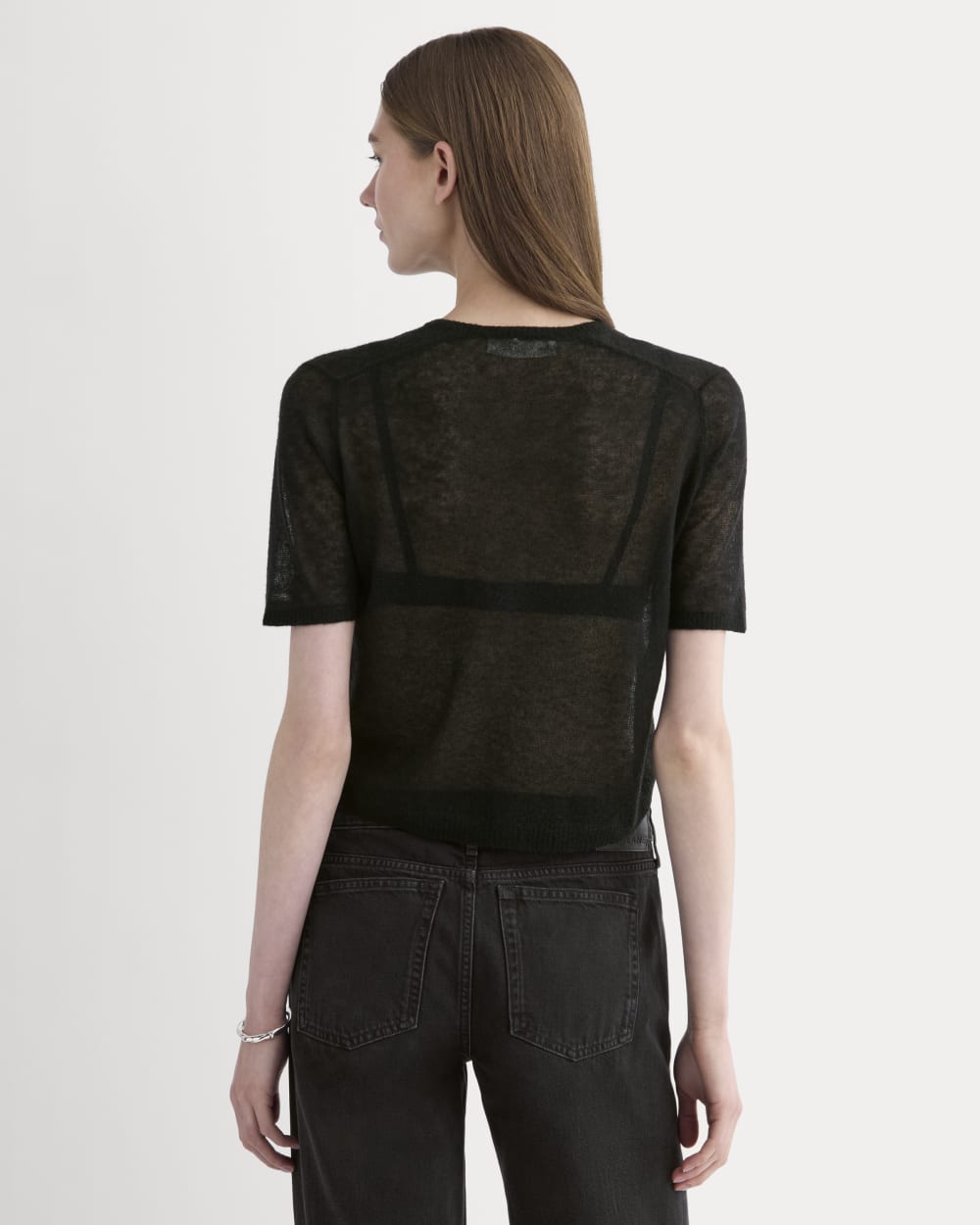 The Air Alpaca™ Short-Sleeve Cardigan | Black
