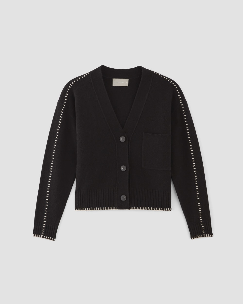 The Good Merino Wool Cardigan | Black / Buttermilk