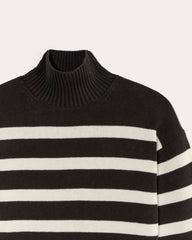 The Boxy Turtleneck in Everyday Cotton | Black / Canvas
