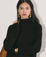 The Fisherman Turtleneck in Wool Cashmere | Black