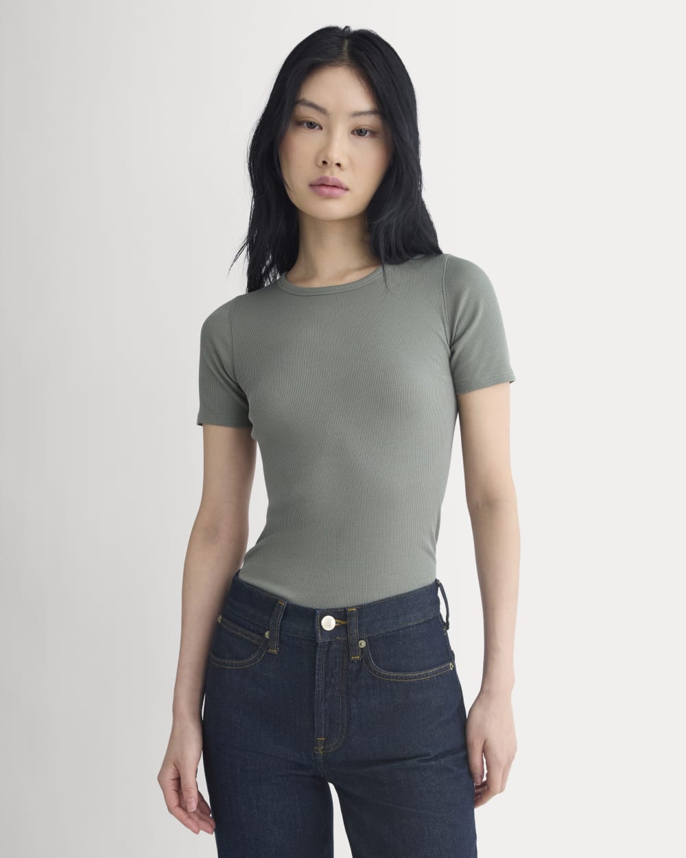 The Luxe Rib Crew | Agave Green