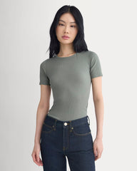 The Luxe Rib Crew | Agave Green