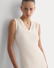 Lace Knit Maxi Sweater Dress | Bone