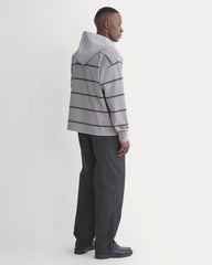 Vintage Rugby Hoodie | Overdye Charcoal Gray Stripe