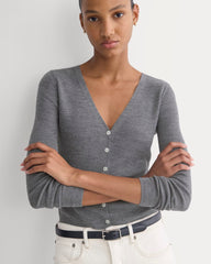 The Cardigan in Ultrasoft Merino | Heather Mid Grey