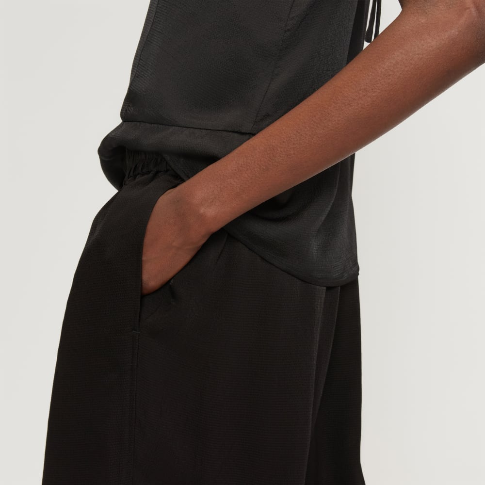 The Satin Pull-On Pant | Black